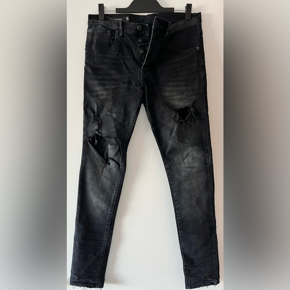 Purple Brand Men’s Distressed Black Jeans.